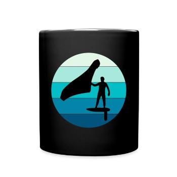 Wing Foiling Hydrofoil Surfing Surf Water Sport - Full Colour Mug - black - Front