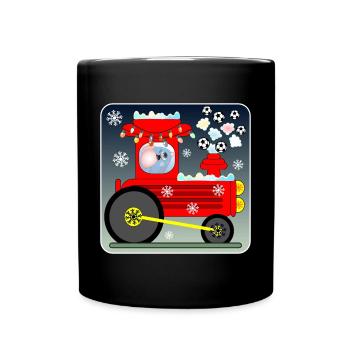 Fußball Lokomotive MAUS - Tasse einfarbig - Schwarz - Vorne