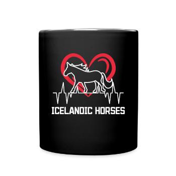 Haflinger Statement Islandpferde Pferdefan Herz - Tasse einfarbig - Schwarz - Vorne