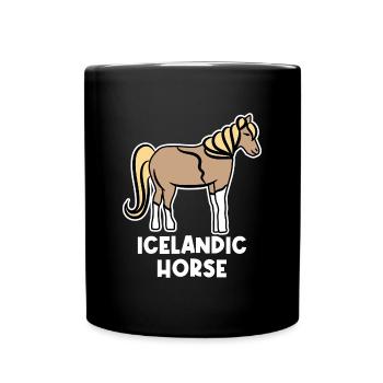 Pferdeliebe Pferde Pferdefan Islandpferde Spruch - Tasse einfarbig - Schwarz - Vorne