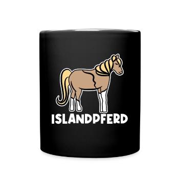 Islandpferde Pferde Pferdefan Stute Fohlen Spruch - Tasse einfarbig - Schwarz - Vorne