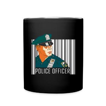 Polizist Tatort Kriminalität Uniform - Tasse einfarbig - Schwarz - Vorne