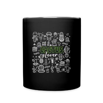 Kakteen Stachelig Garten Humor - Tasse einfarbig - Schwarz - Vorne