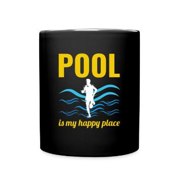 Deep Water Aqua jogging Pool Running Fitness - Full Colour Mug - black - Front