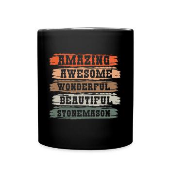 Tailleur de pierre Ouvriers - Mug uni - noir - Devant