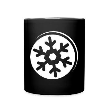 Snowflake Symbol Logo icon Graphic Crystal - Full Colour Mug - black - Front