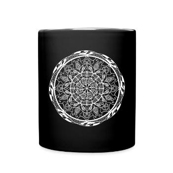 Mandala - Tasse einfarbig - Schwarz - Vorne
