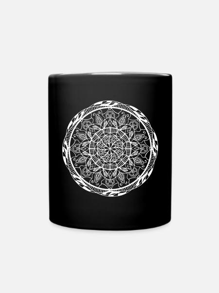 Mandala - Tasse einfarbig - Schwarz