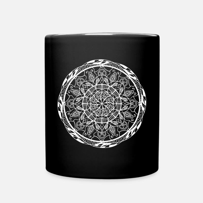 Mandala - Tasse einfarbig - Schwarz