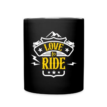 Liebe zu reiten - Tasse einfarbig - Schwarz - Vorne
