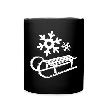 Snow Snowflakes Symbol Crystals Sleigh - Full Colour Mug - black - Front