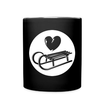 Sleigh Riding Love Symbol Heart Icon Graphique - Mug uni - noir - Devant