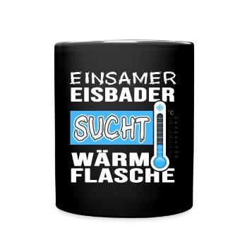 Single Eisbader Flirt beim Winterschwimmen - Tasse einfarbig - Schwarz - Vorne