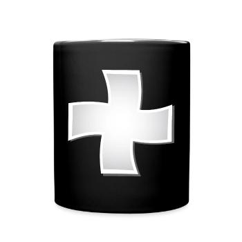 Croix tourbillonnante en argent - Mug uni - noir - Devant