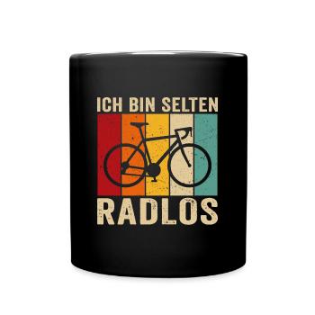 ich bin selten radlos fahrradfahrer fahrrad - Tasse einfarbig - Schwarz - Vorne