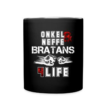 Onkel und Neffe Bratans fürs Leben Geschenk - Tasse einfarbig - Schwarz - Vorne