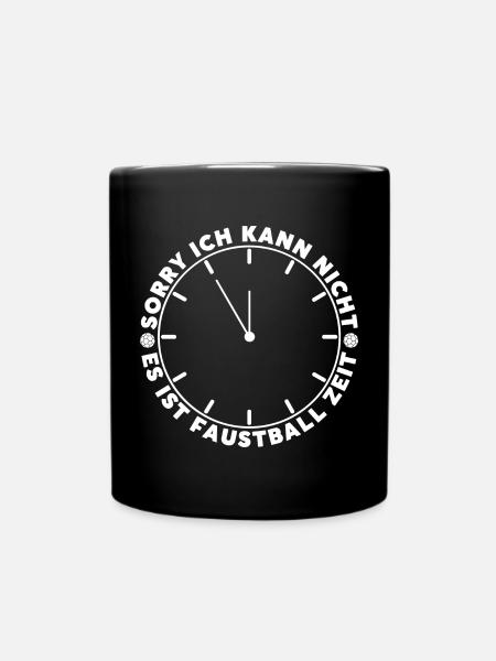 Sorry ich kann nicht Es ist Faustball Zeit - Tasse einfarbig - Schwarz