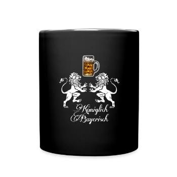 Löwen mit Bier - Tasse einfarbig - Schwarz - Vorne