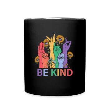 Schwul Lesbisch Regenbogen T-Shirt Geschenkidee - Tasse einfarbig - Schwarz - Vorne