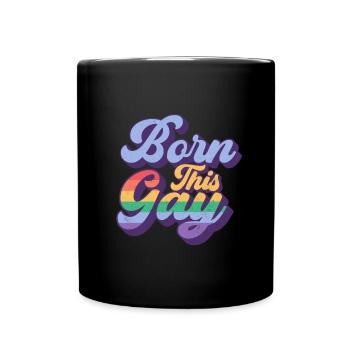 Schwul Lesbisch Regenbogen T-Shirt Geschenkidee - Tasse einfarbig - Schwarz - Vorne