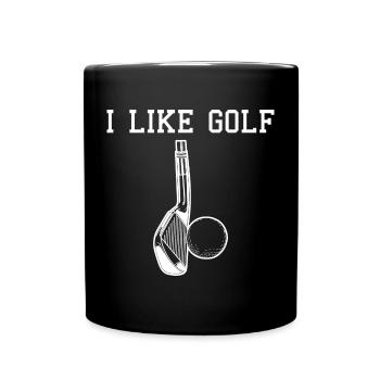 Ich mag Golf - Tasse einfarbig - Schwarz - Vorne