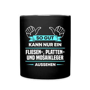 Fliesenleger Design für stolze Handwerker - Tasse einfarbig - Schwarz - Vorne