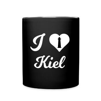 Ein Herz für Kiel - Tasse einfarbig - Schwarz - Vorne