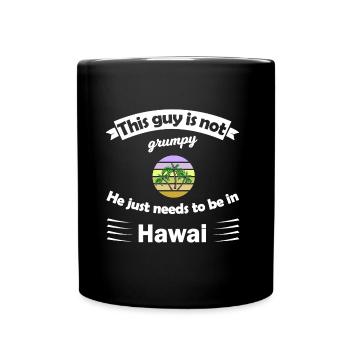 Urlaub in Hawai - Tasse einfarbig - Schwarz - Vorne