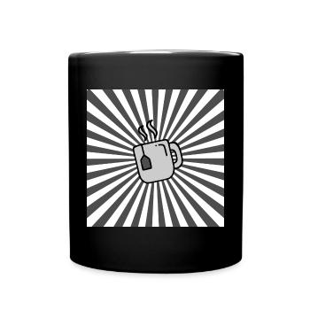 Sunburst Tea tasse de thé gris blanc-lever de soleil - Mug uni - noir - Devant