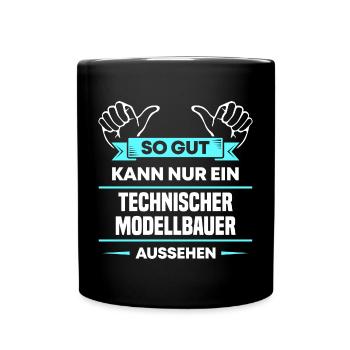 Technischer Modellbauer Design für Handwerker - Tasse einfarbig - Schwarz - Vorne