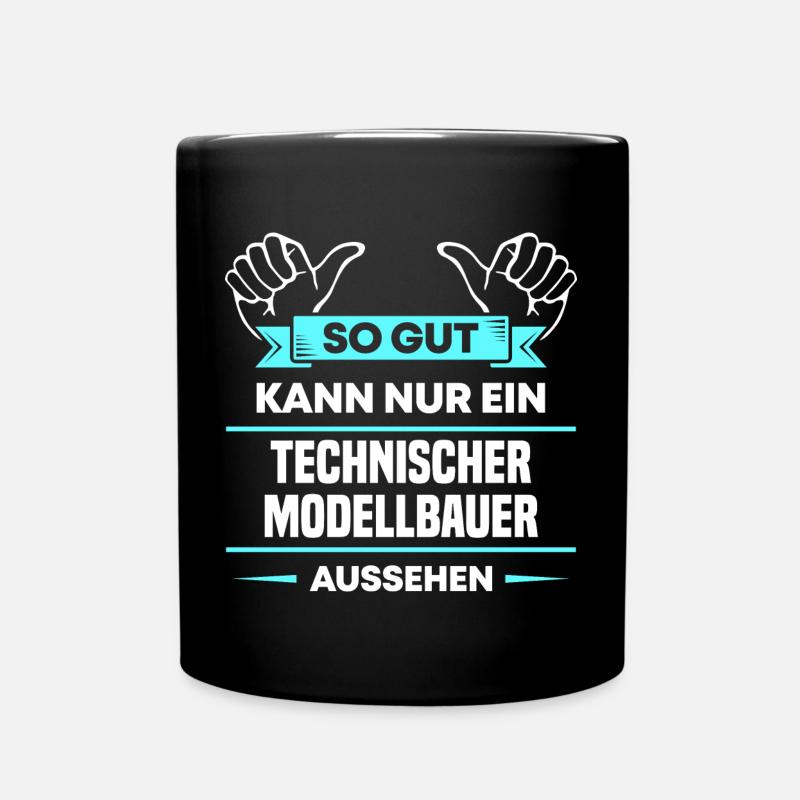 Technischer Modellbauer Design für Handwerker - Tasse einfarbig - Schwarz
