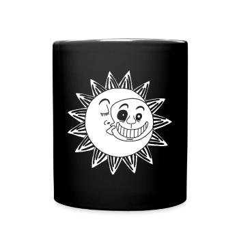 Rencontre de la lune et du soleil (blanc) - Mug uni - noir - Devant