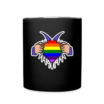 Right Gay Lgbt Heart Rainbow Tolerance - Full Colour Mug - black - Front