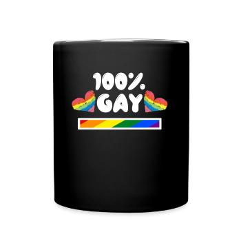 Coeur Déclaration LGBT Sexualité Gay Bisexuel - Mug uni - noir - Devant
