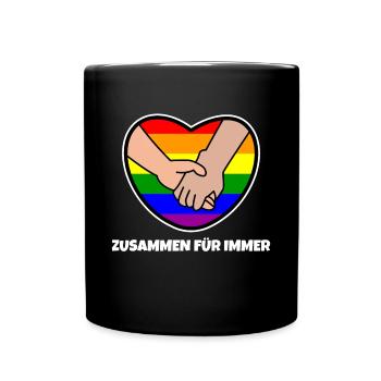 Sexualité Arc-en-ciel Lgbt Déclaration Coeur Amour - Mug uni - noir - Devant
