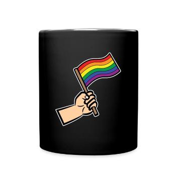Rainbow Flag Human Rights Lgbt Sexuality - Full Colour Mug - black - Front