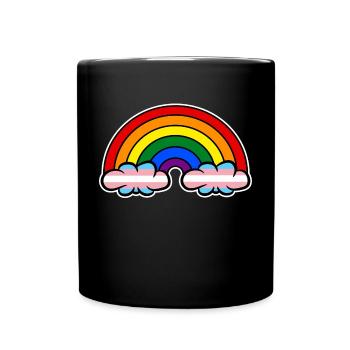 rainbow lgbt homosexual sexuality transgender - Full Colour Mug - black - Front