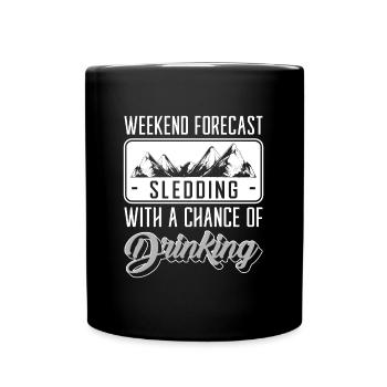 Sport Weihnachten Rutschen - Tasse einfarbig - Schwarz - Vorne
