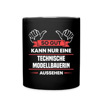 Technische Modellbauerin Design für Handwerker - Tasse einfarbig - Schwarz - Vorne