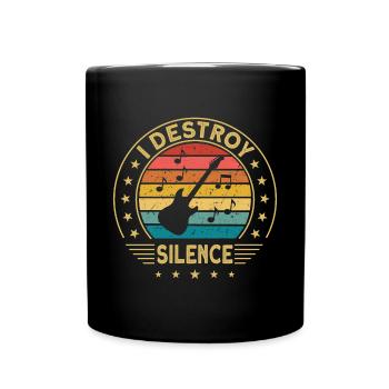 Musicien de guitare électrique I Destroy Silence Loud Music - Mug uni - noir - Devant