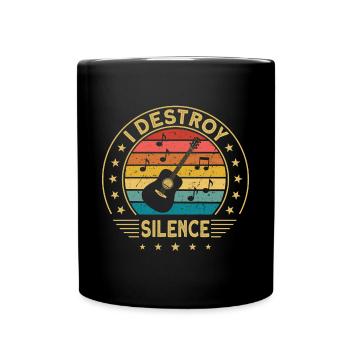 Guitar Guitarist I Destroy Silence Loud Music - Full Colour Mug - black - Front