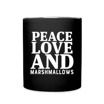 Peace Love And Marshmallows - Tasse einfarbig - Schwarz - Vorne