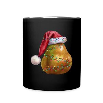 Poire de Noël - Mug uni - noir - Devant
