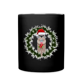 Otter Weihnachten - Funny Shirts - Advent Geschenk - Tasse einfarbig - Schwarz - Vorne