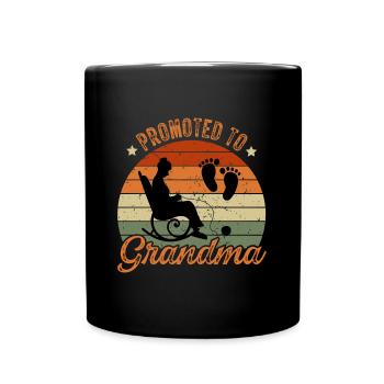 Promoted to Grandma - Befördert zur Oma - Tasse einfarbig - Schwarz - Vorne