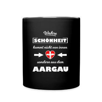 Die Aargauer - Tasse einfarbig - Schwarz - Vorne
