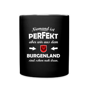 Burgenland in Österreich - Tasse einfarbig - Schwarz - Vorne