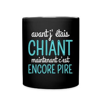 avant j' étais chiant humour homme cadeau drôle - Mug uni - noir - Devant