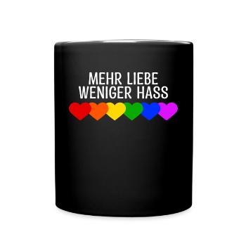 Liebe Herz Lgbt Homo Regenbogen Menschenrechte - Tasse einfarbig - Schwarz - Vorne