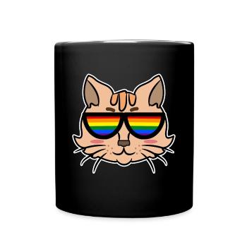 Cool Lgbt Cat Arc-en-ciel Transgenre Csd Lesbiennes - Mug uni - noir - Devant